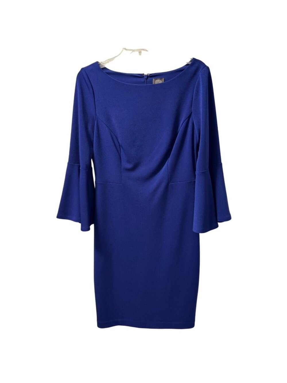 Vince Camuto Womens Blue Bell Sleeve Sheath Dress Size 10 Dress